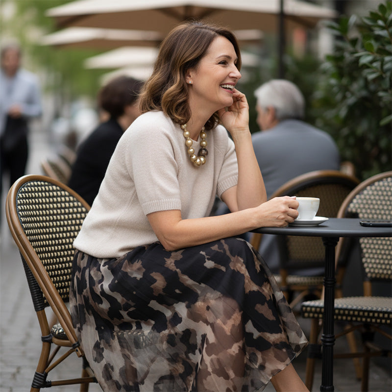 Leonie Knit Top & Leopard Skirt Set