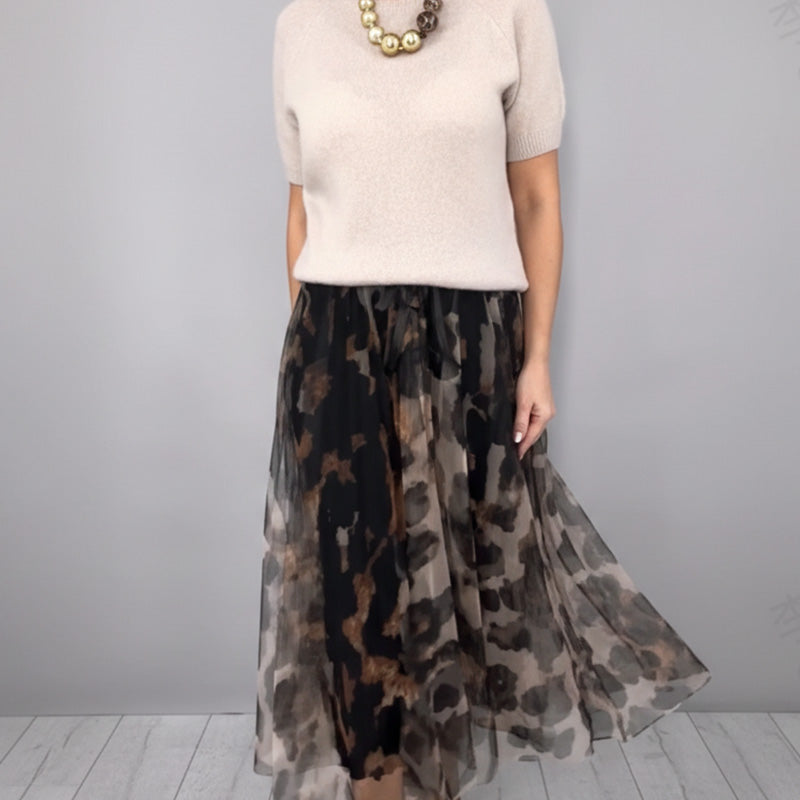 Leonie Knit Top & Leopard Skirt Set