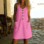 June Cotton-Linen Pocket Dress