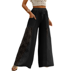 Elena Lace-Panel Wide-Leg Pants