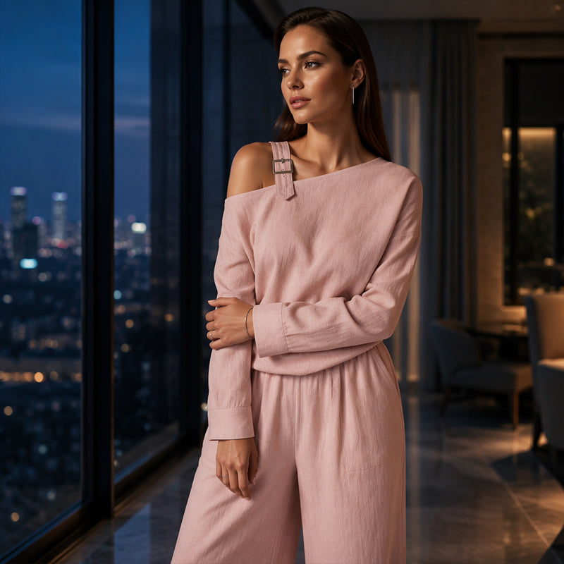 Juliette One-Shoulder Wide-Leg Set