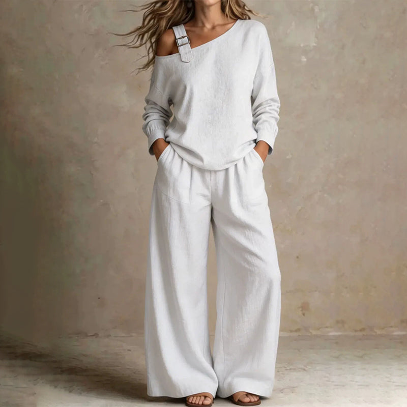 Juliette One-Shoulder Wide-Leg Set