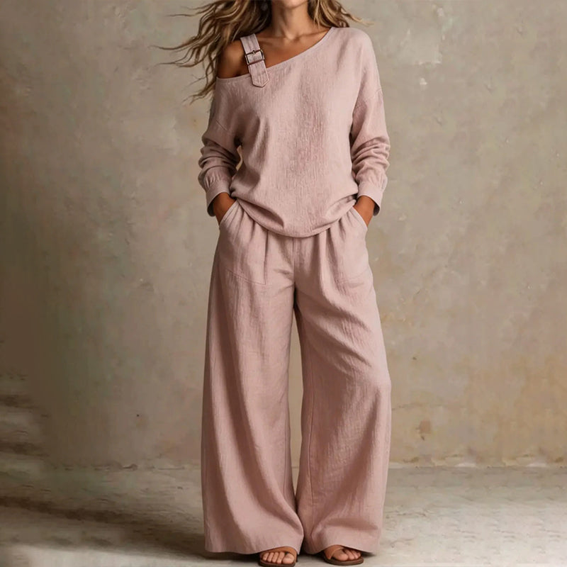 Juliette One-Shoulder Wide-Leg Set