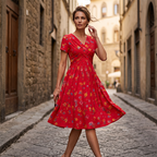 Arielle Twist-Waist Floral Dress