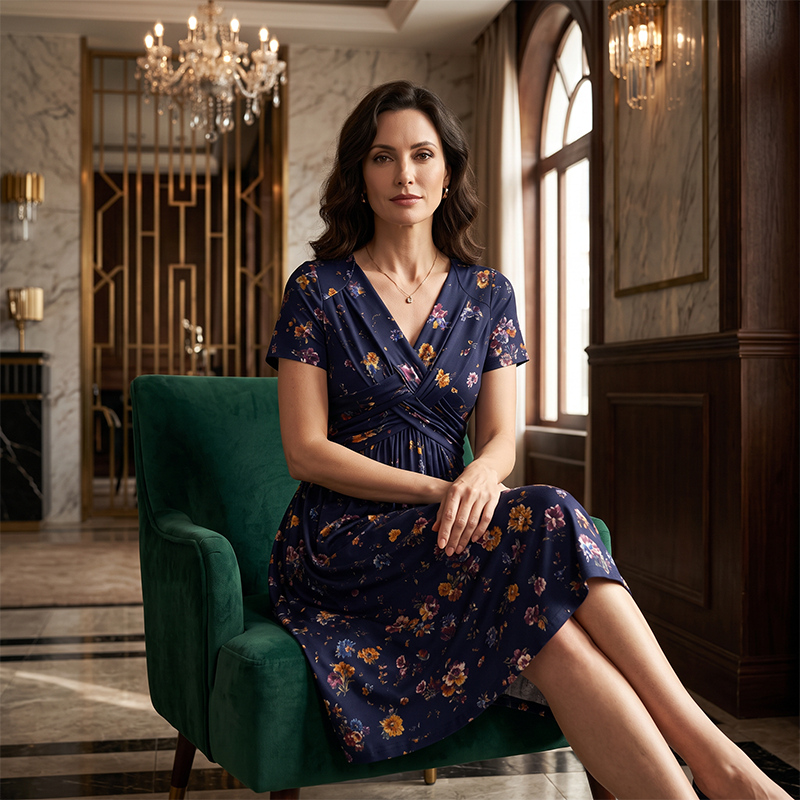 Arielle Twist-Waist Floral Dress