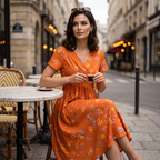 Arielle Twist-Waist Floral Dress