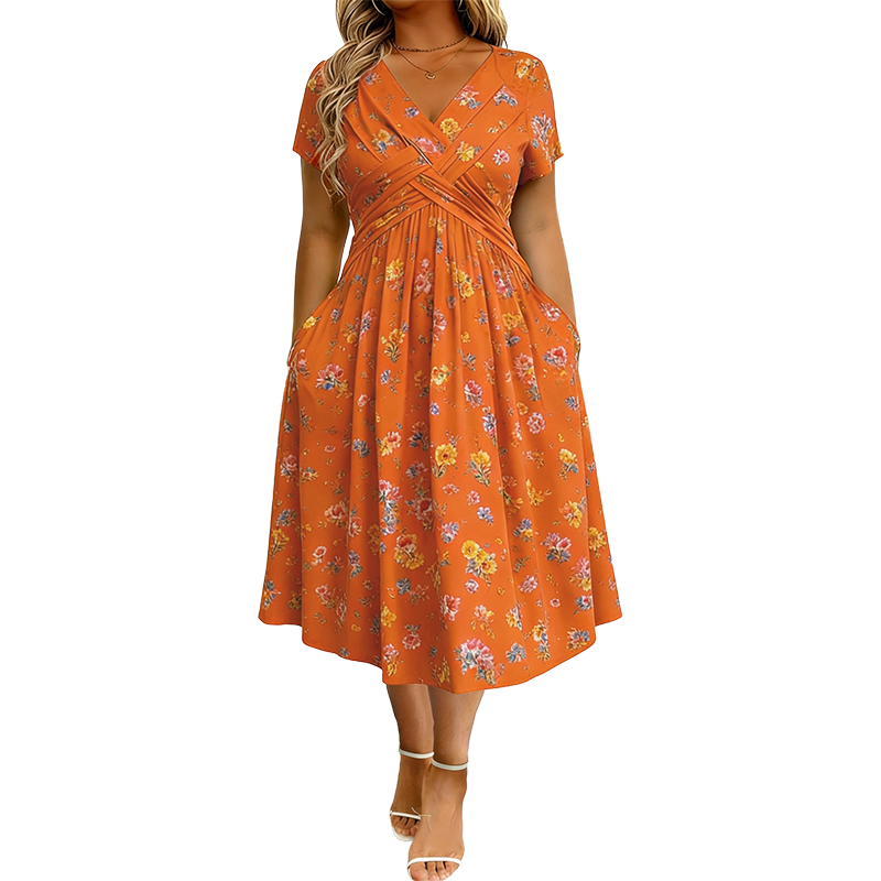 Arielle Twist-Waist Floral Dress