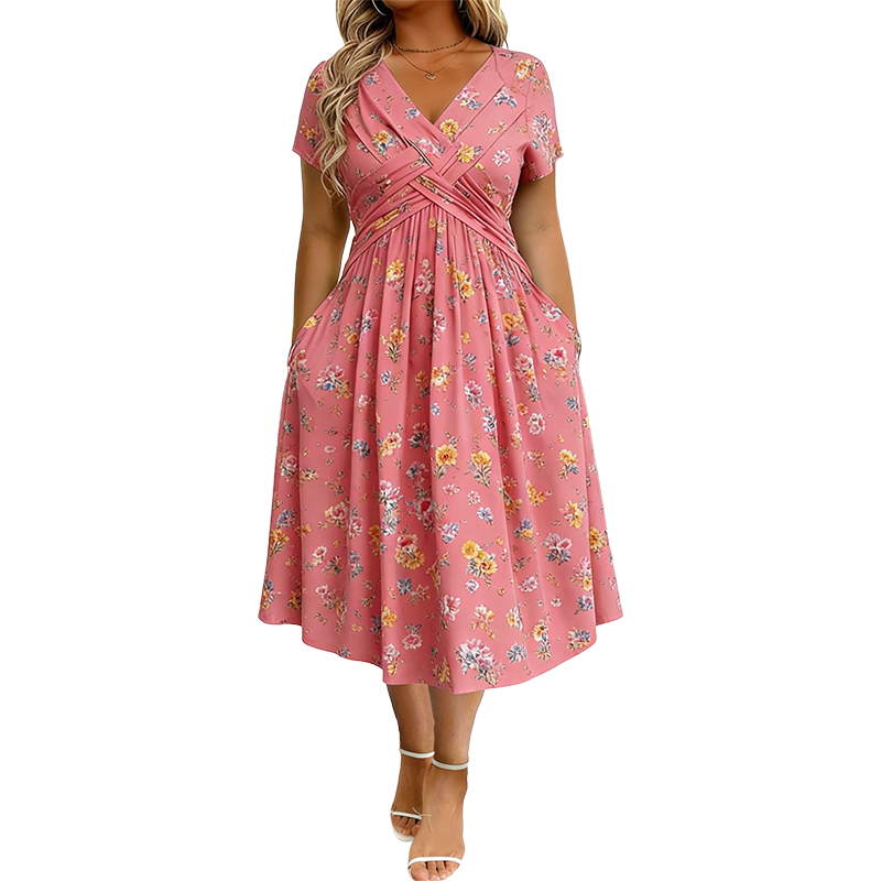 Arielle Twist-Waist Floral Dress