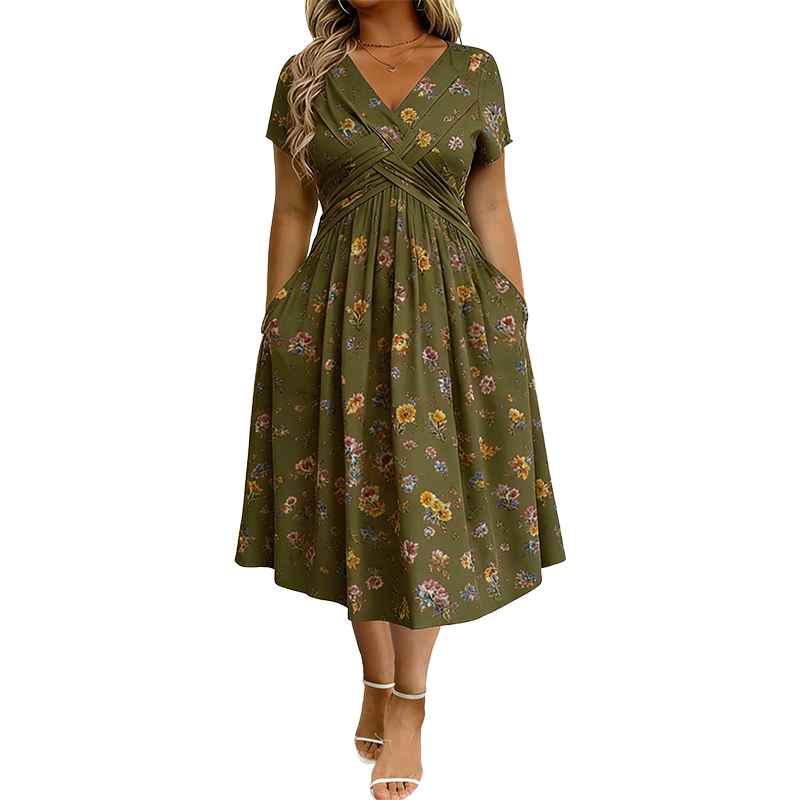 Arielle Twist-Waist Floral Dress