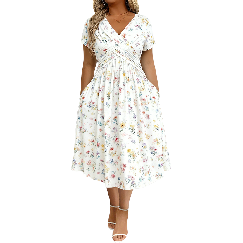 Arielle Twist-Waist Floral Dress