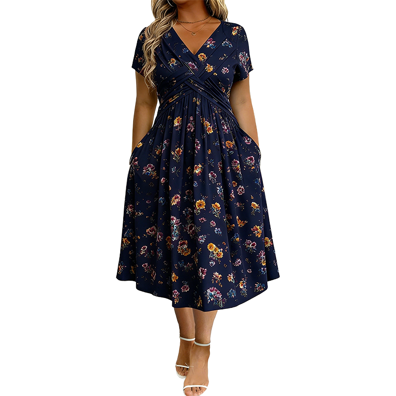 Arielle Twist-Waist Floral Dress