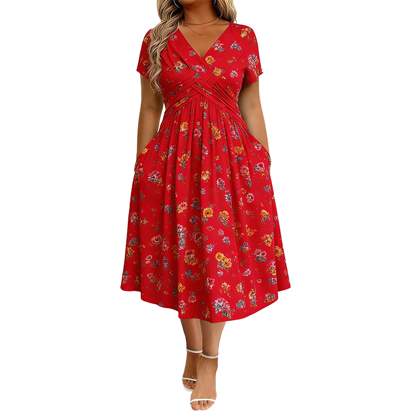 Arielle Twist-Waist Floral Dress
