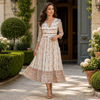 Tessa Printed V-Neck Dress