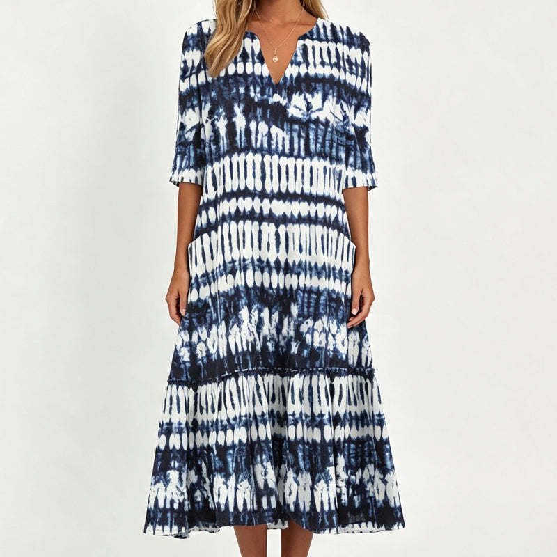 Tessa Printed V-Neck Dress