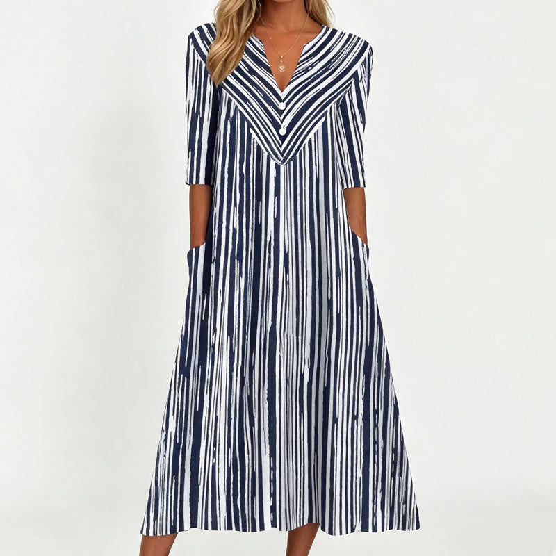 Tessa Printed V-Neck Dress