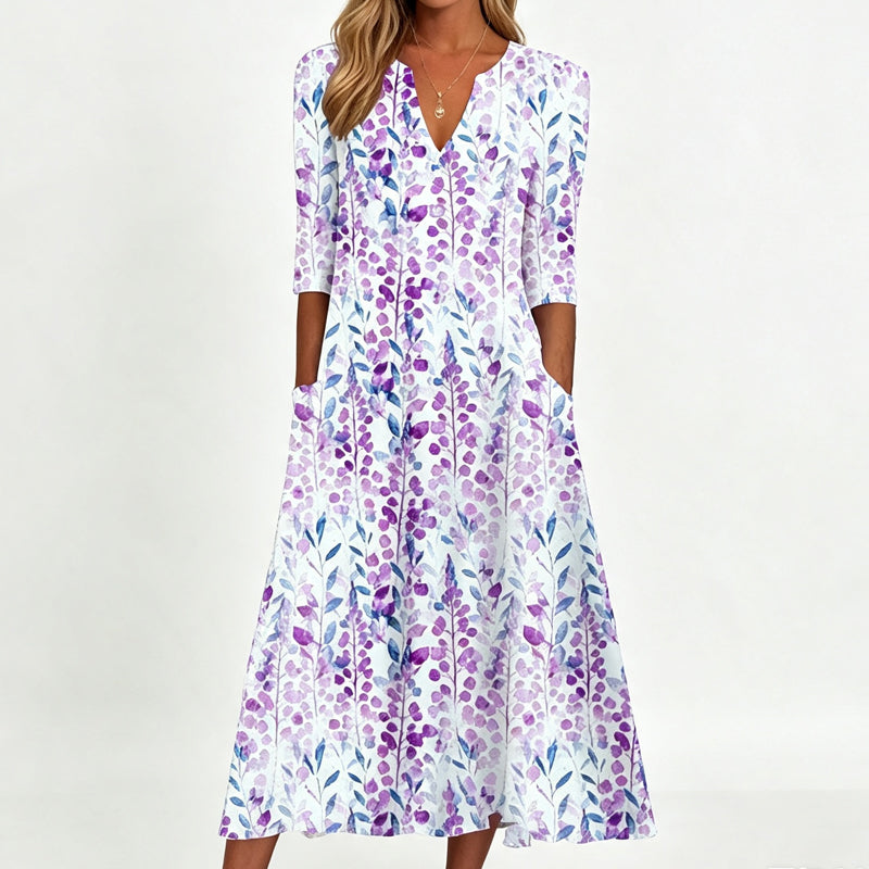 Tessa Printed V-Neck Dress