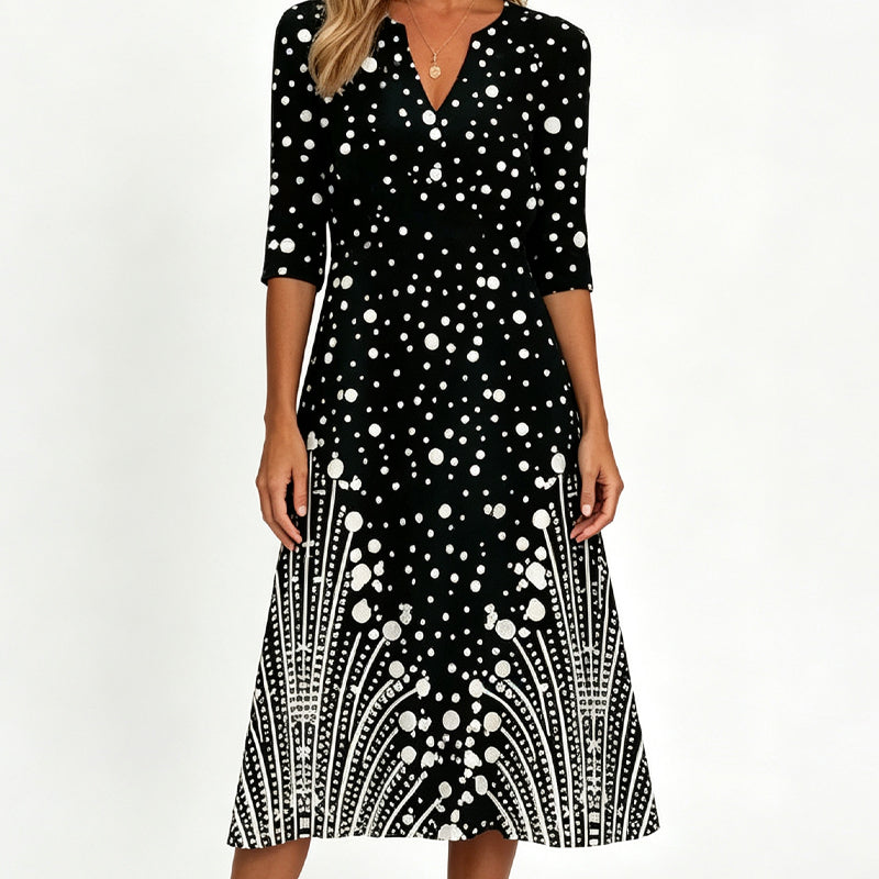 Tessa Printed V-Neck Dress
