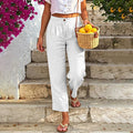 Maeve Linen-Blend Straight-Leg Pants