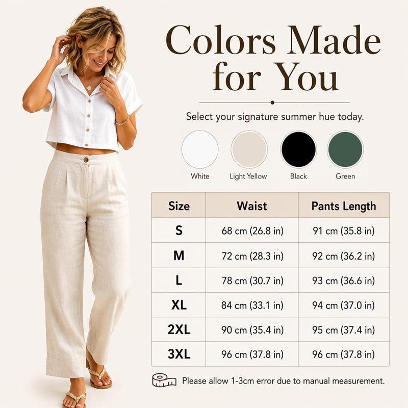 Maeve Linen-Blend Straight-Leg Pants