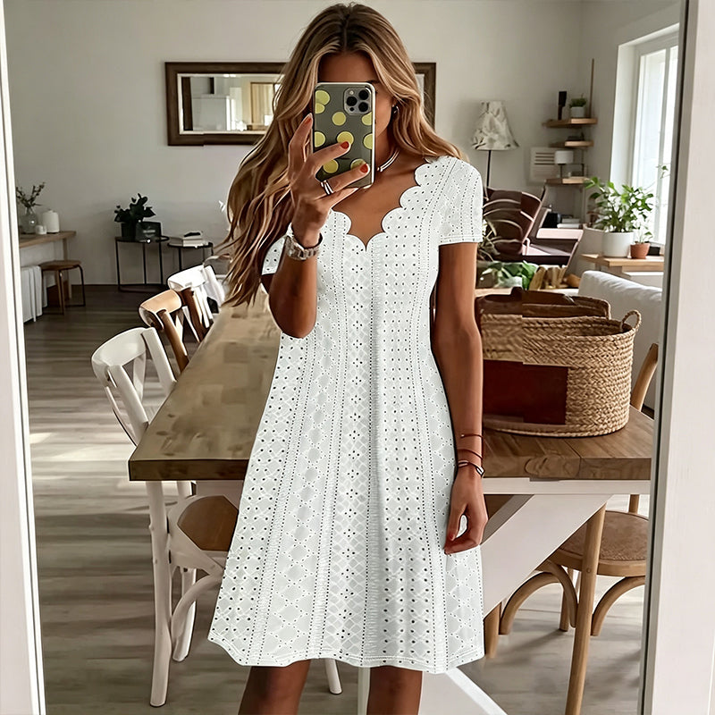 Dahlia Eyelet V-Neck Dress