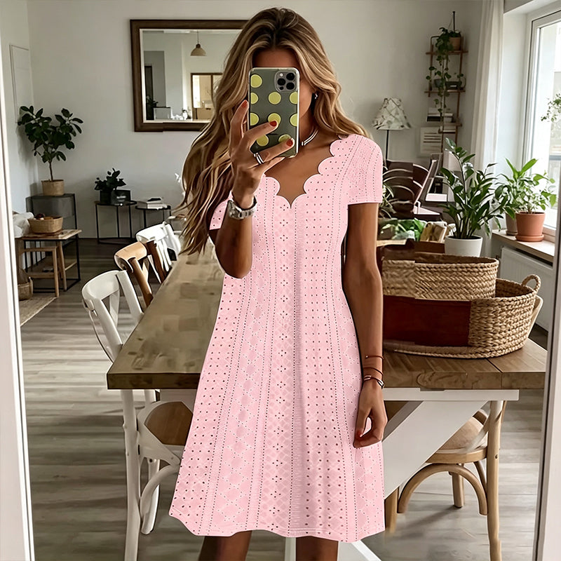 Dahlia Eyelet V-Neck Dress