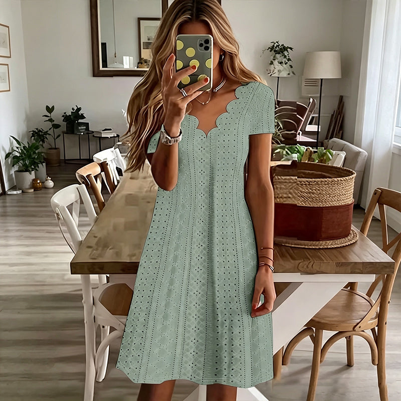 Dahlia Eyelet V-Neck Dress