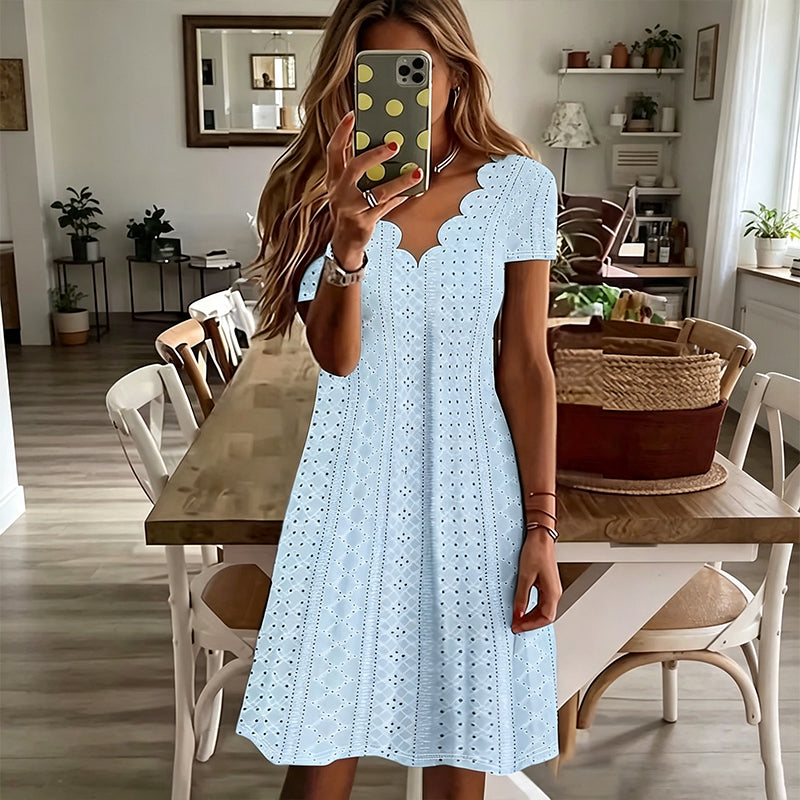 Dahlia Eyelet V-Neck Dress