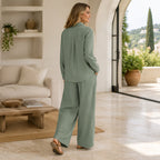 Evelyn Long-Sleeve Wide-Leg Set