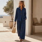 Evelyn Long-Sleeve Wide-Leg Set