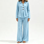 Evelyn Long-Sleeve Wide-Leg Set
