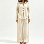 Evelyn Long-Sleeve Wide-Leg Set