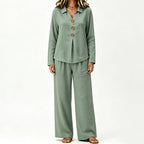 Evelyn Long-Sleeve Wide-Leg Set