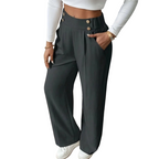Camille Button-Waist Wide-Leg Pants
